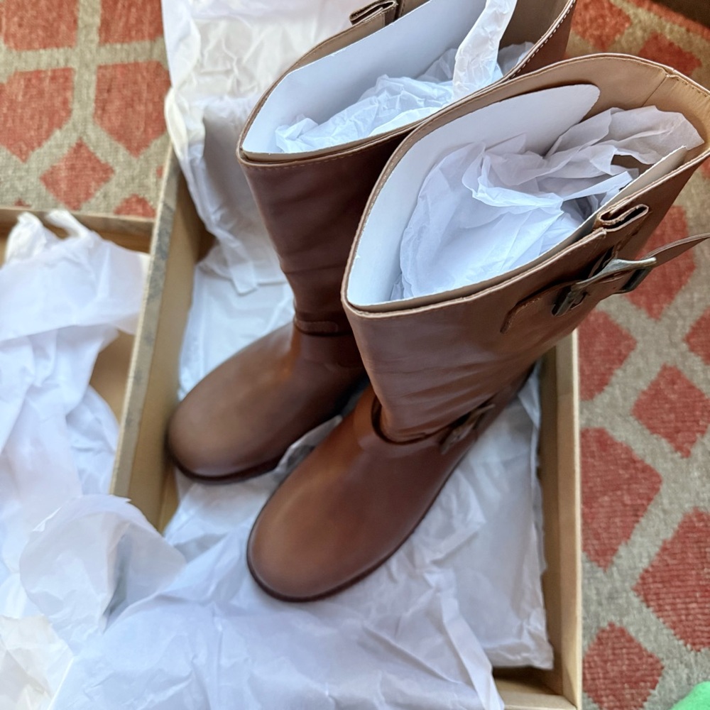 Free People RIDE OR DIE ENGINEER BOOT Burnt Caramel Brown Women’s Size 10 NEW - Picture 5 of 11